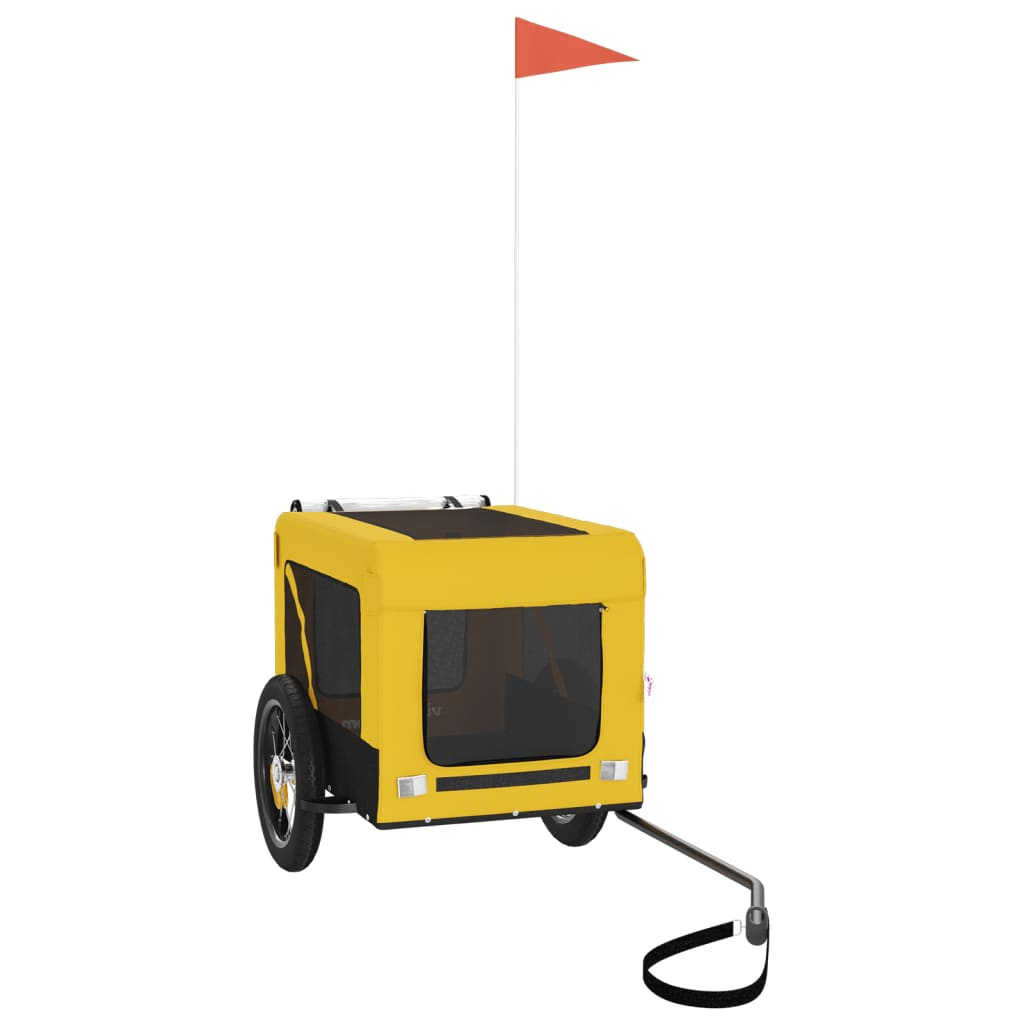 Glamorous Pups : vidaXL Pet Bike Trailer Yellow and Black Oxford Fabric, Iron, PVC