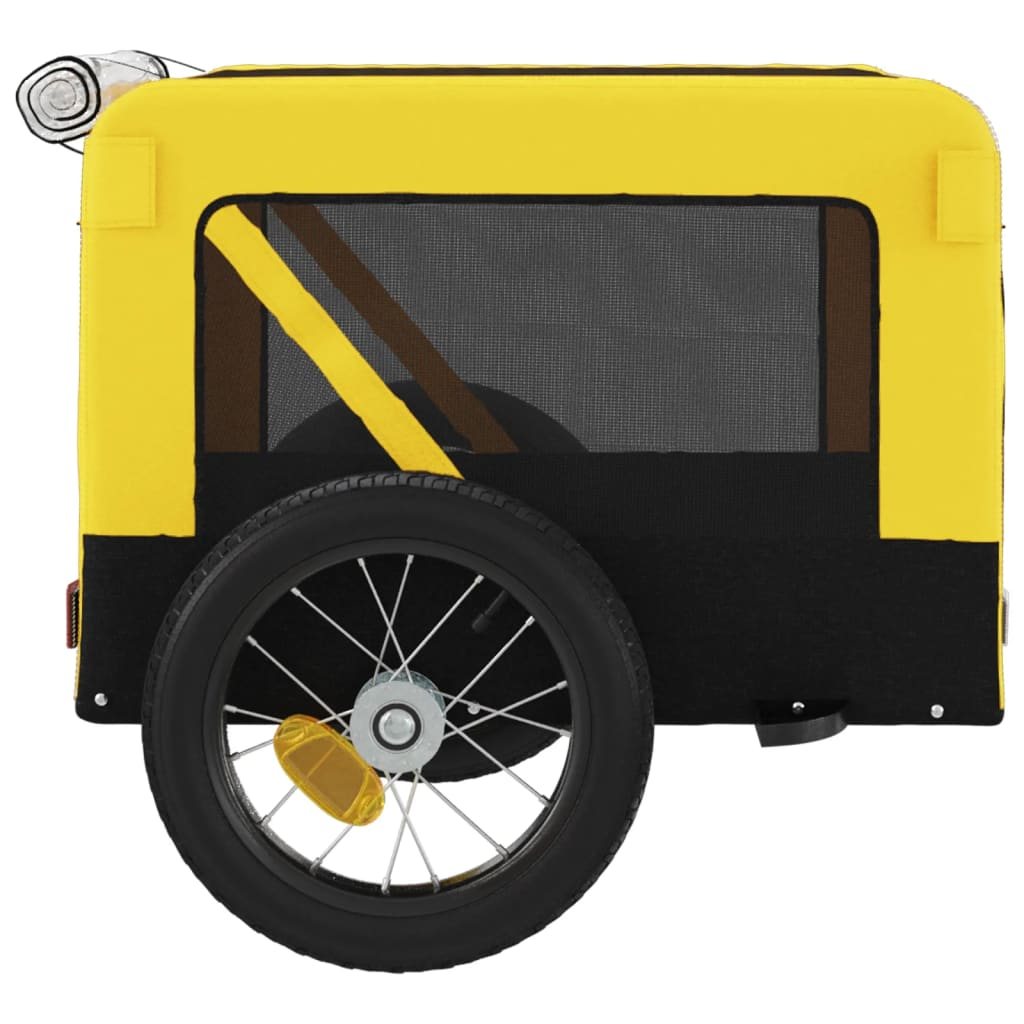 Glamorous Pups : vidaXL Pet Bike Trailer Yellow and Black Oxford Fabric, Iron, PVC