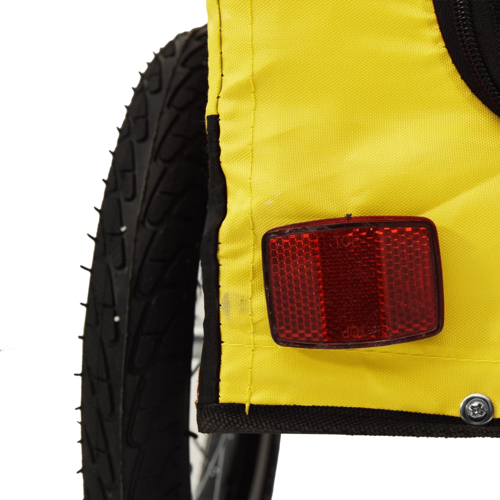 Glamorous Pups : vidaXL Pet Bike Trailer Yellow and Black Oxford Fabric, Iron, PVC