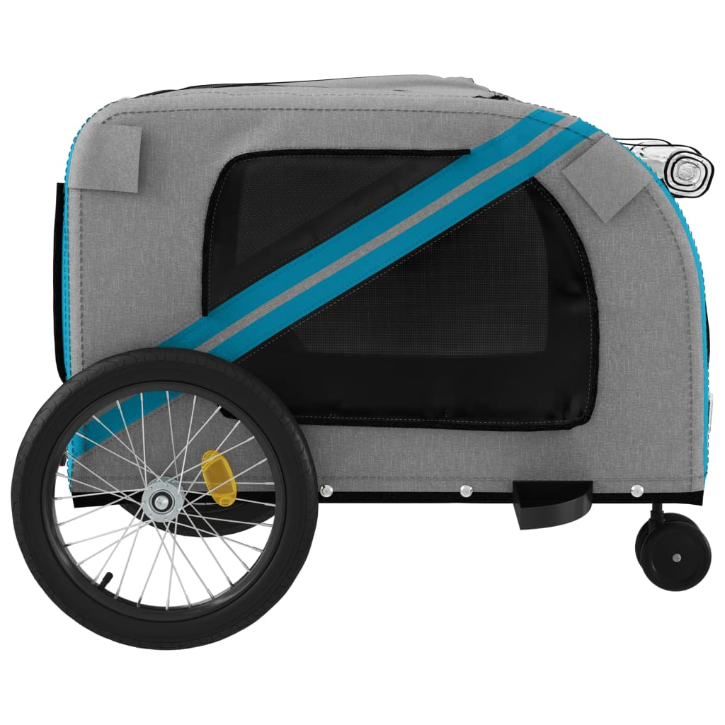 Glamorous Pups : vidaXL Pet Bike Trailer Blue and Grey Oxford fabric, Iron, PVC Large
