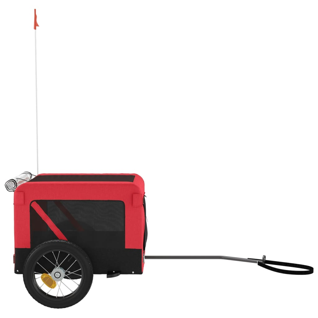 Glamorous Pups : vidaXL Pet Bike Trailer Red and Black Oxford Fabric, Iron, PVC Small