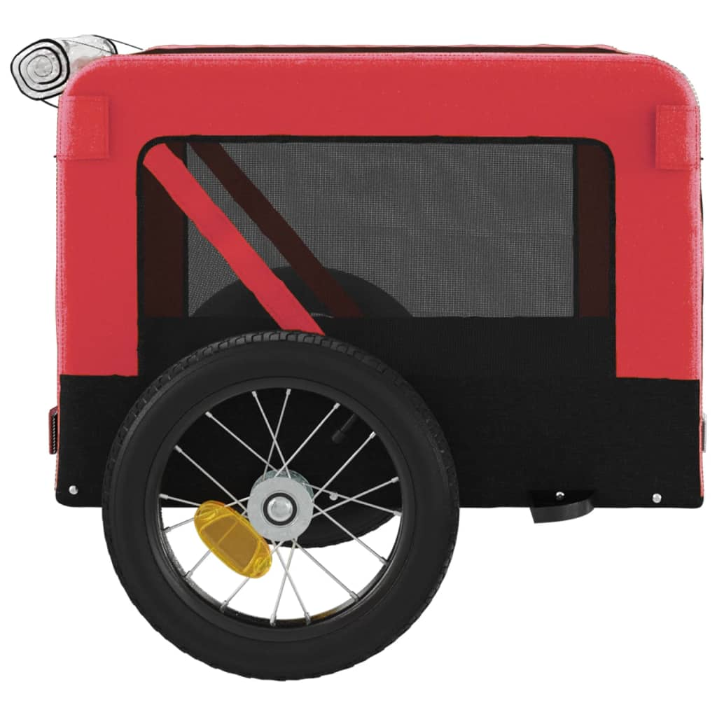 Glamorous Pups : vidaXL Pet Bike Trailer Red and Black Oxford Fabric, Iron, PVC Small