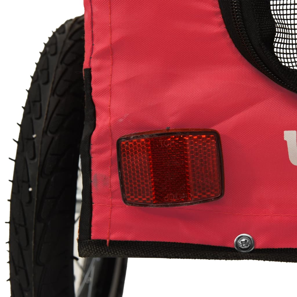 Glamorous Pups : vidaXL Pet Bike Trailer Red and Black Oxford Fabric, Iron, PVC Small