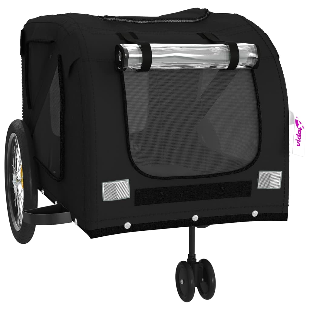 Glamorous Pups : vidaXL Pet Bike Trailer Black Oxford fabric Small Pet Bike Trailer