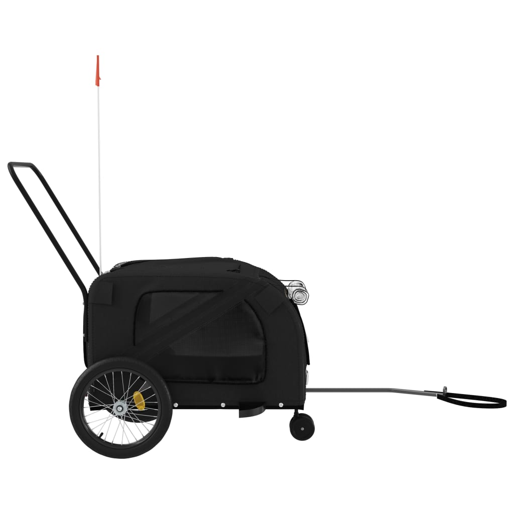 Glamorous Pups : vidaXL Pet Bike Trailer Black Oxford fabric Small Pet Bike Trailer