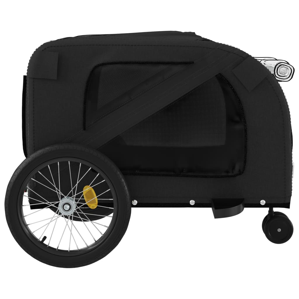 Glamorous Pups : vidaXL Pet Bike Trailer Black Oxford fabric Small Pet Bike Trailer