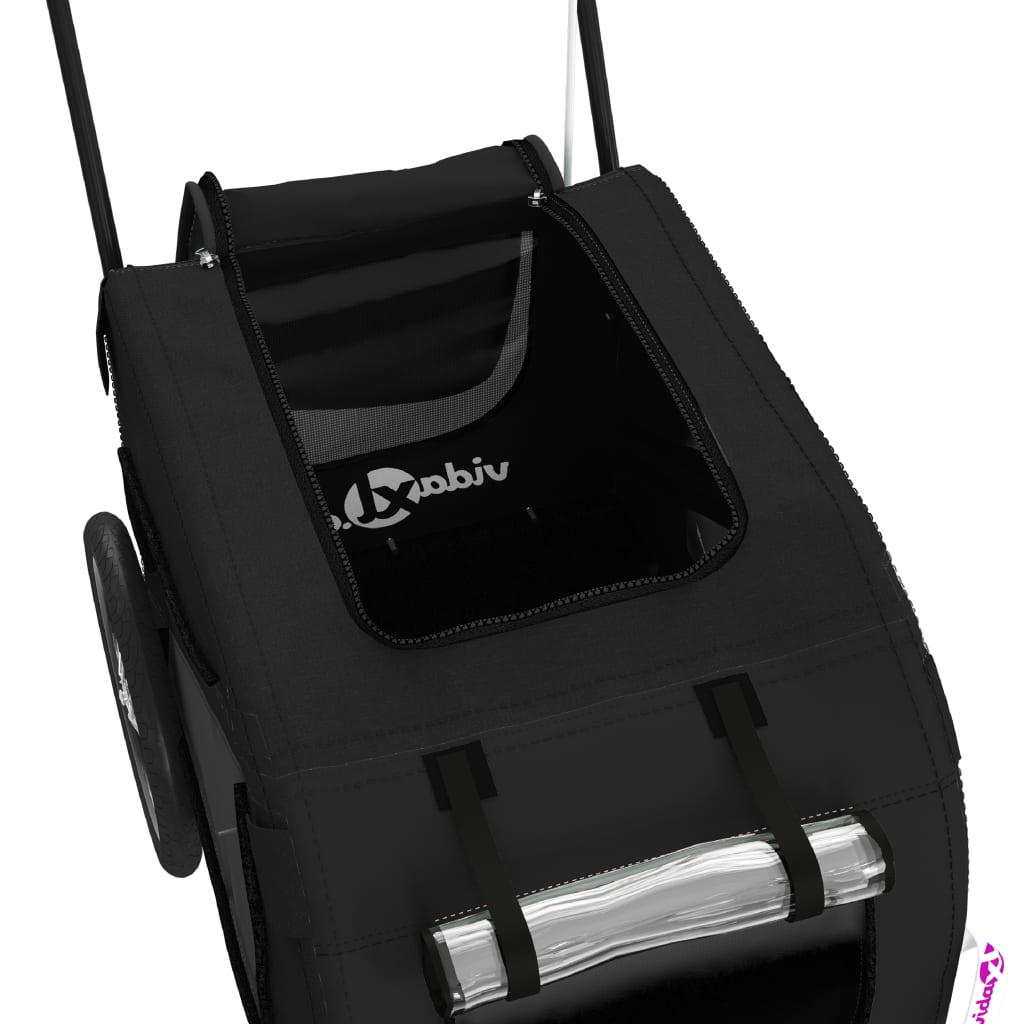 Glamorous Pups : vidaXL Pet Bike Trailer Black Oxford fabric Small Pet Bike Trailer