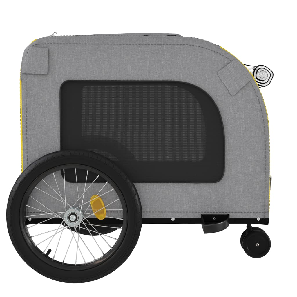 Glamorous Pups : vidaXL Pet Bike Trailer Yellow and Grey Oxford Fabric, Iron, PVC