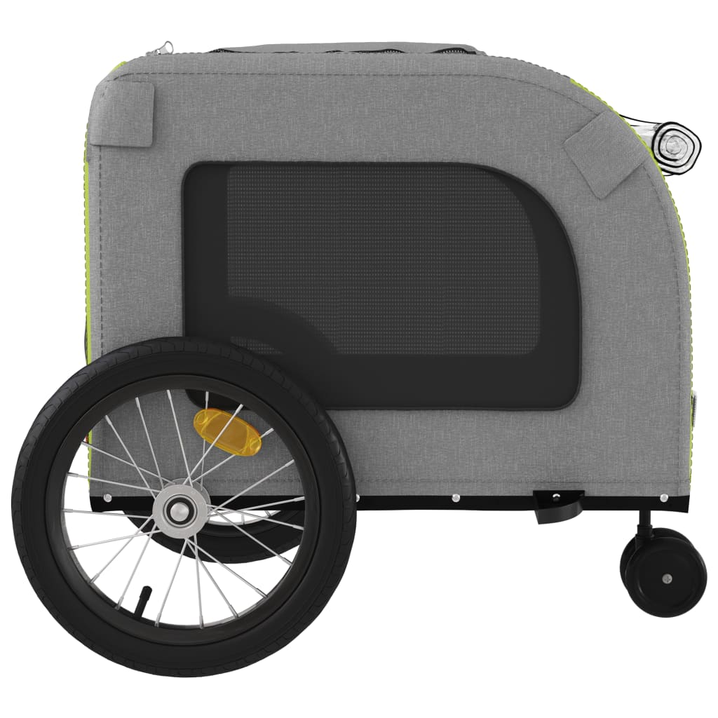 Glamorous Pups : vidaXL Pet Bike Trailer Green and Grey Oxford fabric, Iron, PVC