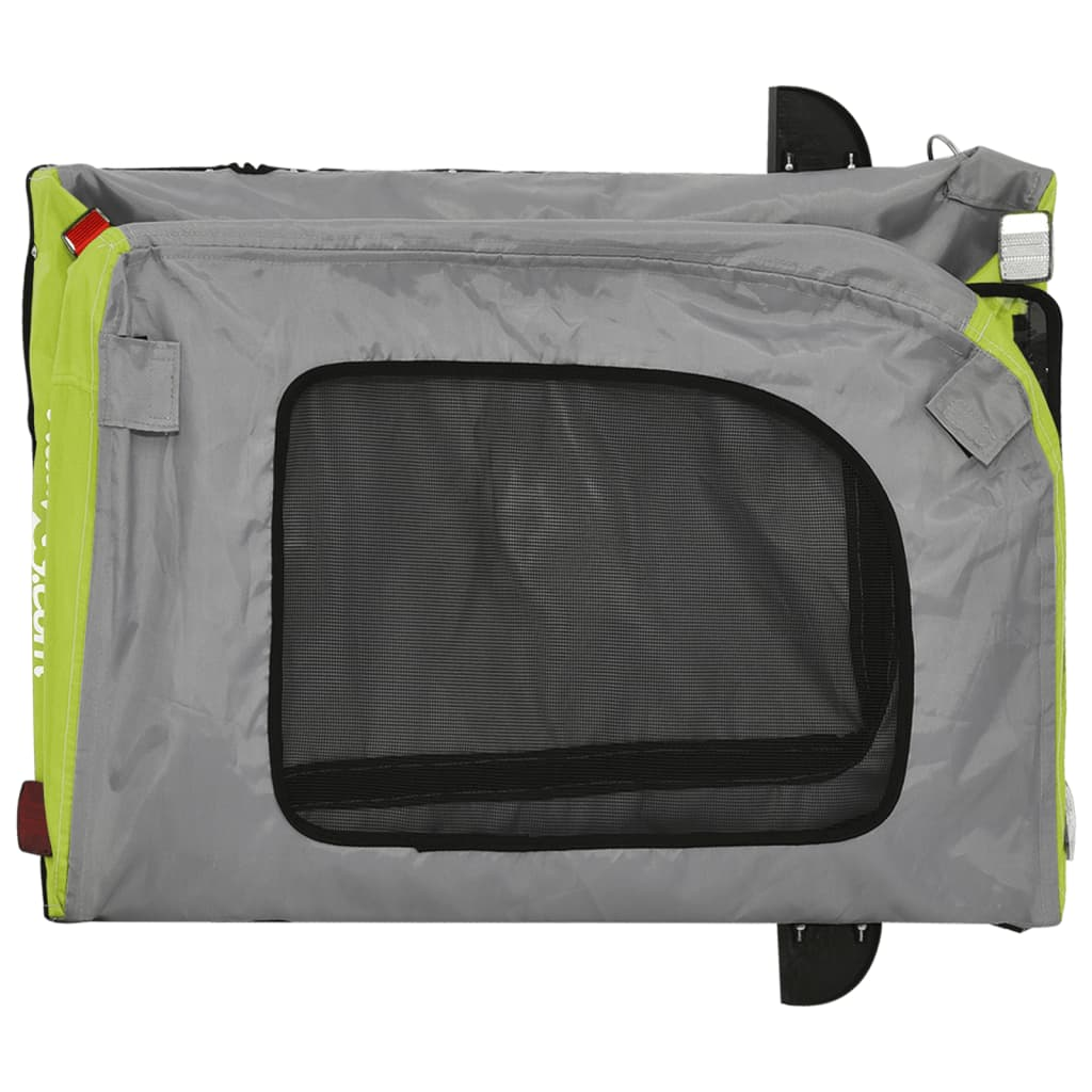Glamorous Pups : vidaXL Pet Bike Trailer Green and Grey Oxford fabric, Iron, PVC