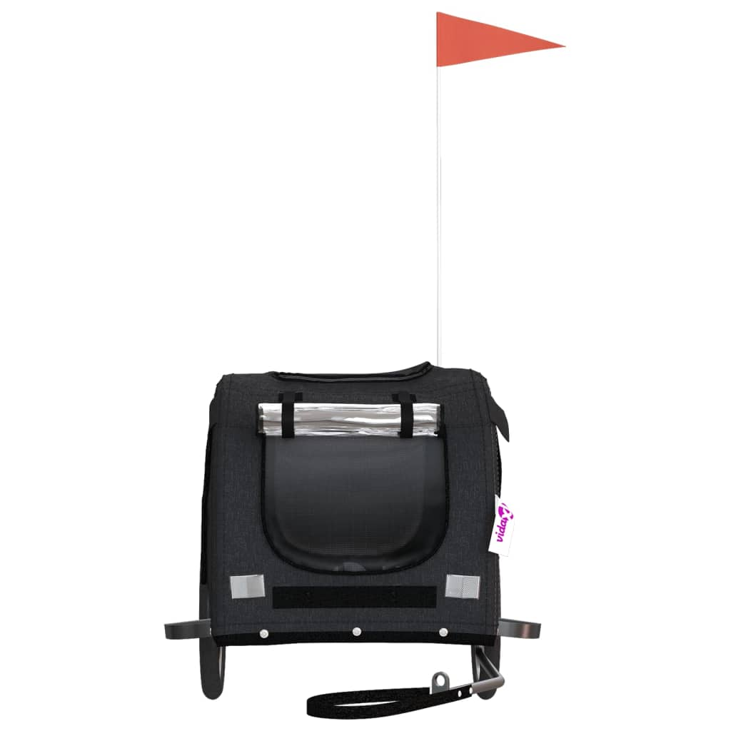 Glamorous Pups : vidaXL Pet Bike Trailer Black Oxford fabric, Iron, PVC Small