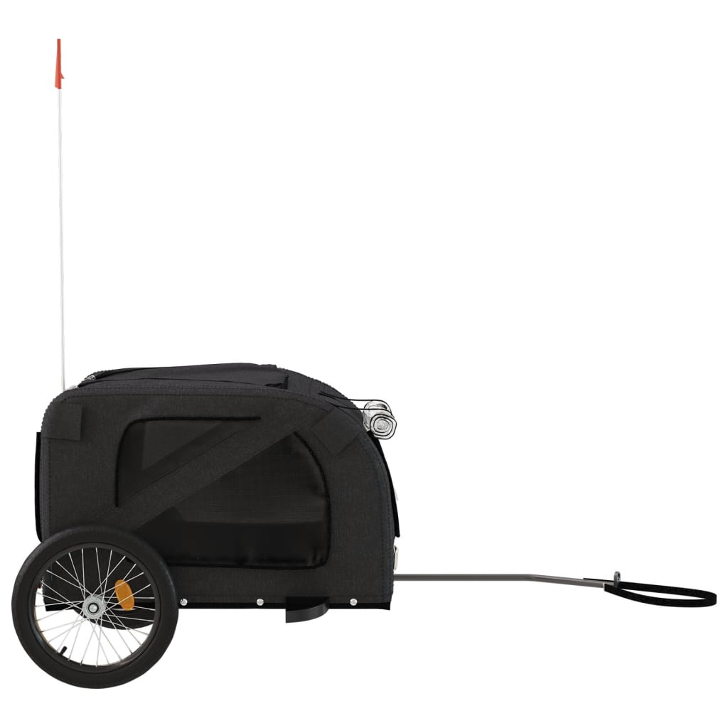 Glamorous Pups : vidaXL Pet Bike Trailer Black Oxford fabric, Iron, PVC Small