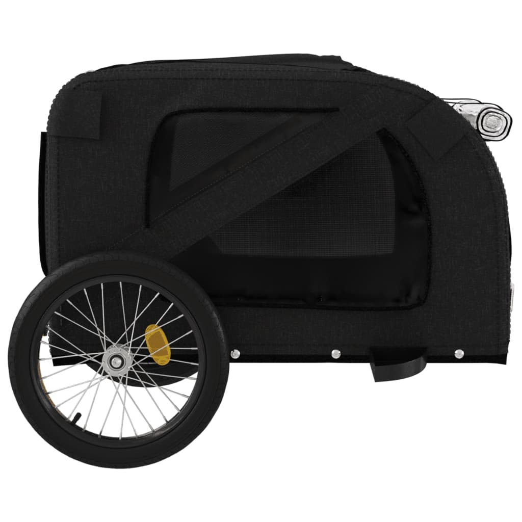 Glamorous Pups : vidaXL Pet Bike Trailer Black Oxford fabric, Iron, PVC Small