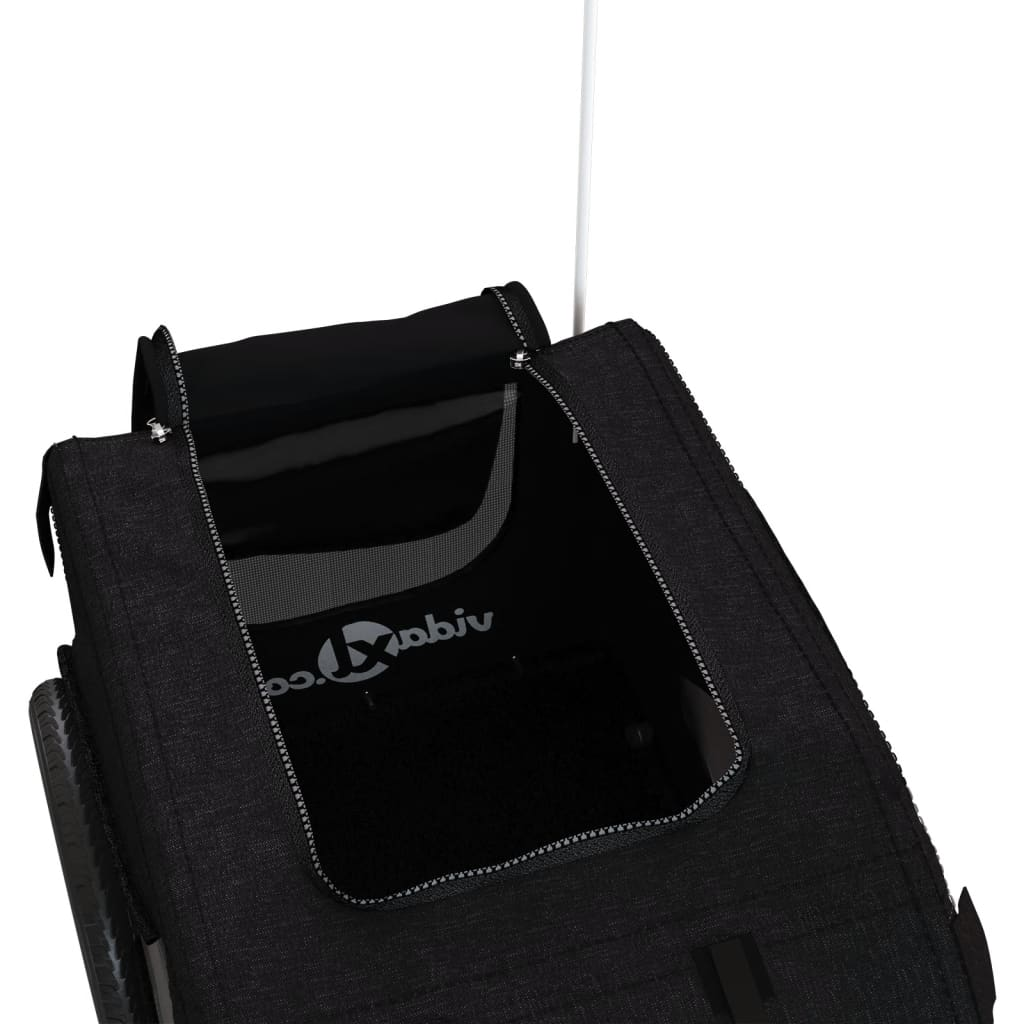 Glamorous Pups : vidaXL Pet Bike Trailer Black Oxford fabric, Iron, PVC Small
