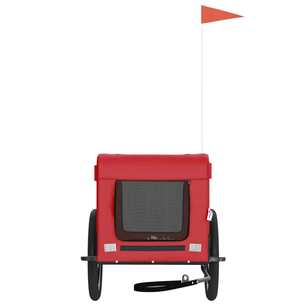 Glamorous Pups : vidaXL Pet Bike Trailer Red and Black Oxford Fabric, Iron, PVC Small
