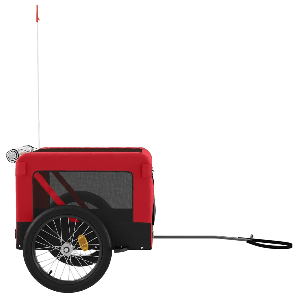 Glamorous Pups : vidaXL Pet Bike Trailer Red and Black Oxford Fabric, Iron, PVC Small