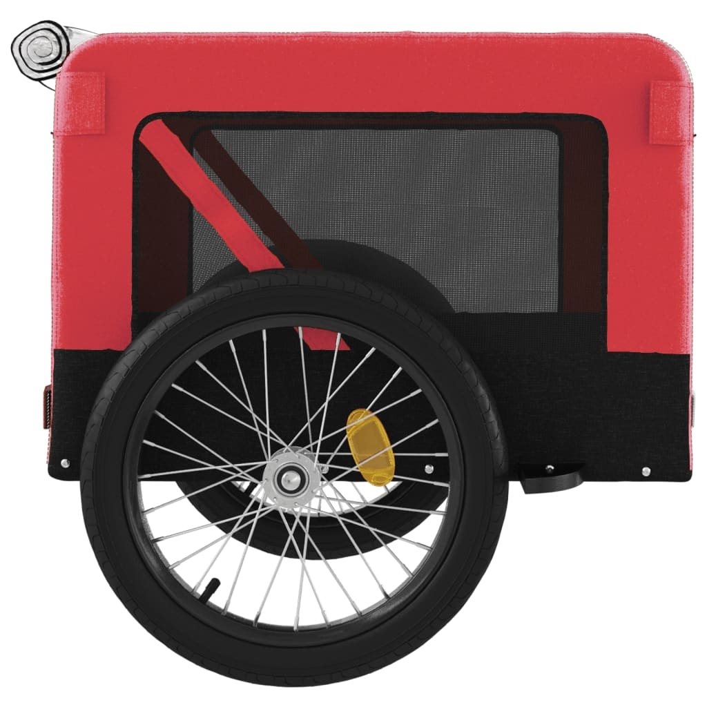 Glamorous Pups : vidaXL Pet Bike Trailer Red and Black Oxford Fabric, Iron, PVC Small