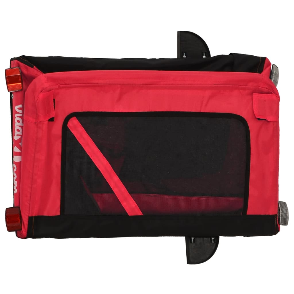 Glamorous Pups : vidaXL Pet Bike Trailer Red and Black Oxford Fabric, Iron, PVC Small