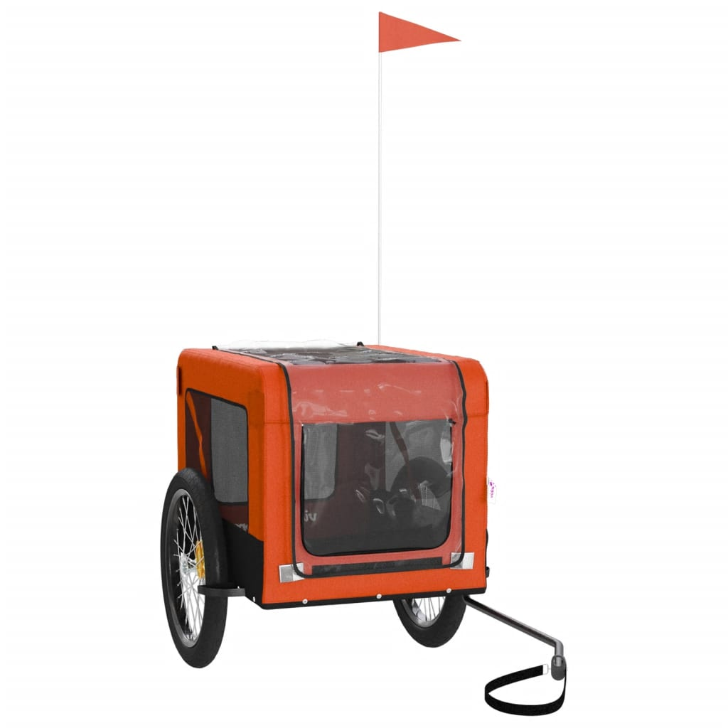 Glamorous Pups : vidaXL Pet Bike Trailer Orange and Black Oxford fabric, iron, PVC Medium