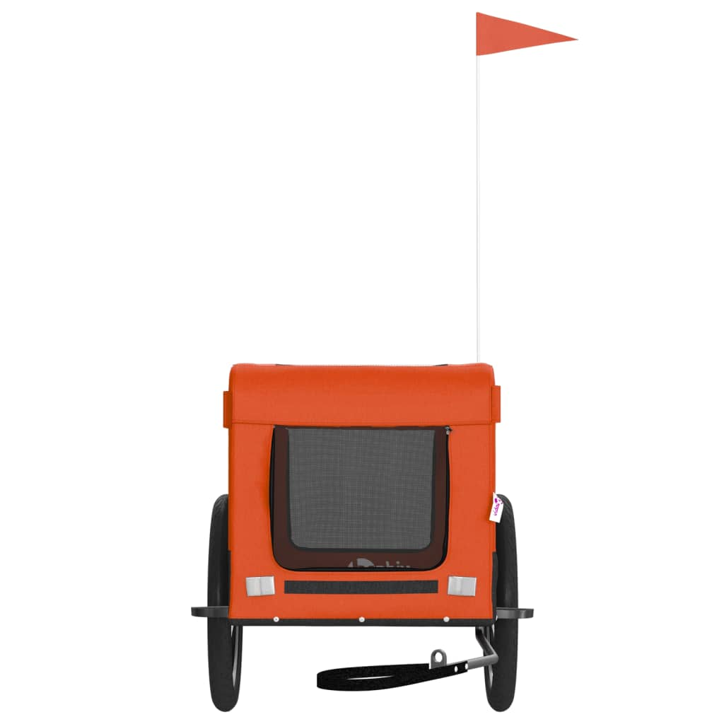 Glamorous Pups : vidaXL Pet Bike Trailer Orange and Black Oxford fabric, iron, PVC Medium