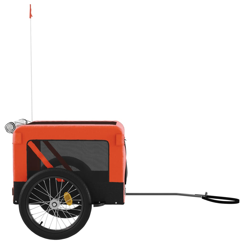 Glamorous Pups : vidaXL Pet Bike Trailer Orange and Black Oxford fabric, iron, PVC Medium