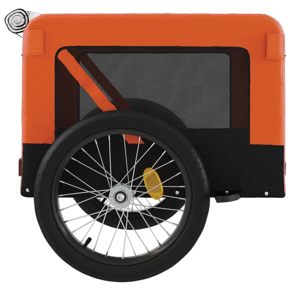 Glamorous Pups : vidaXL Pet Bike Trailer Orange and Black Oxford fabric, iron, PVC Medium