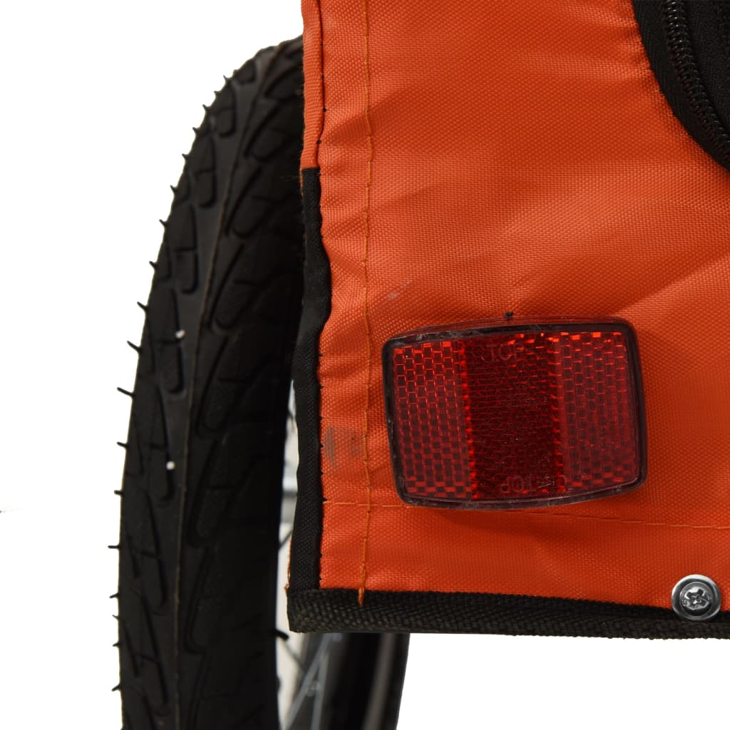 Glamorous Pups : vidaXL Pet Bike Trailer Orange and Black Oxford fabric, iron, PVC Medium