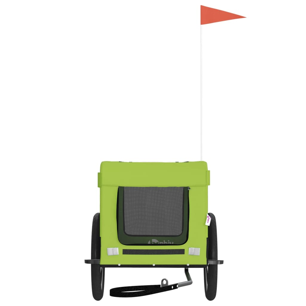 Glamorous Pups : vidaXL Pet Bike Trailer Green and Black Oxford fabric, Iron, PVC Small