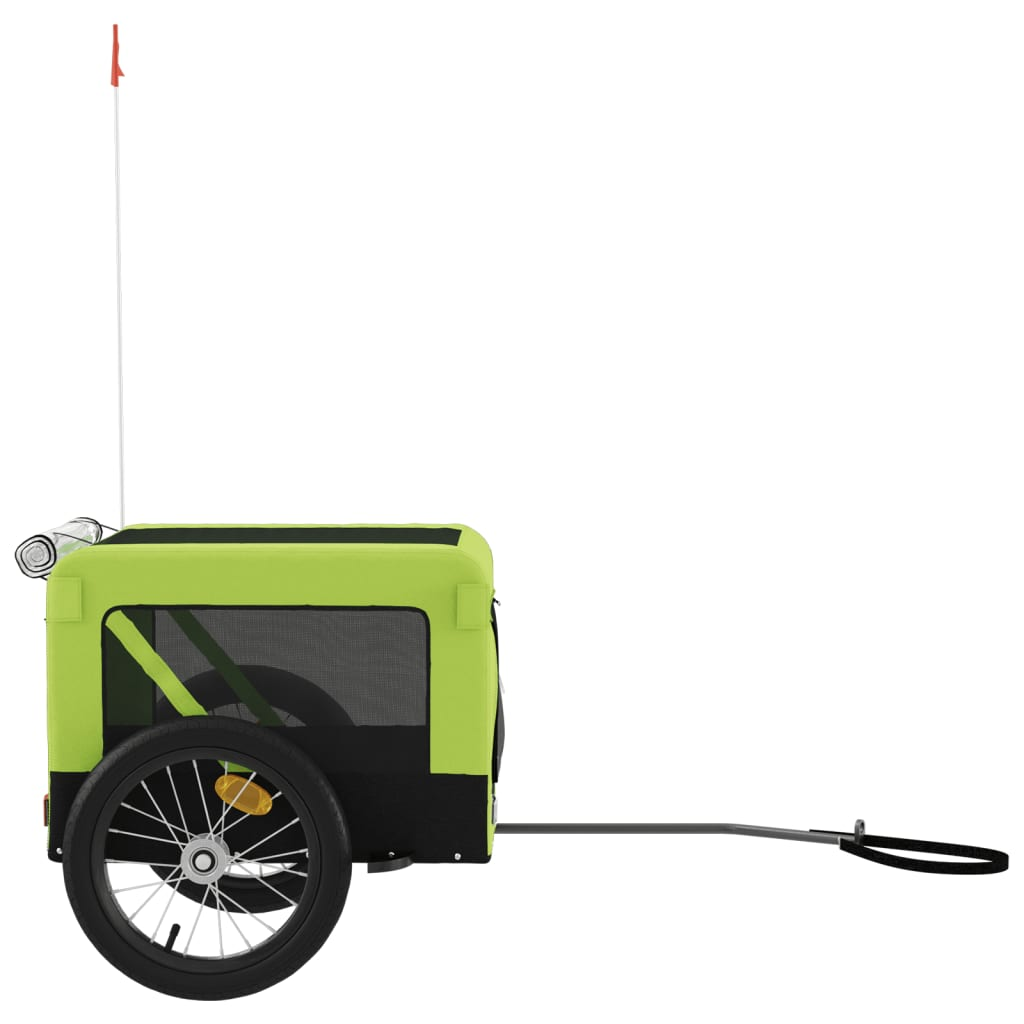 Glamorous Pups : vidaXL Pet Bike Trailer Green and Black Oxford fabric, Iron, PVC Small