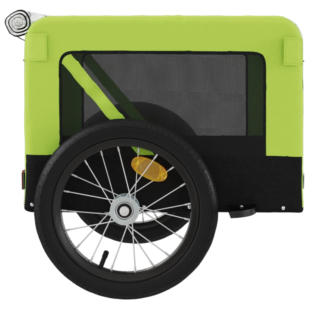 Glamorous Pups : vidaXL Pet Bike Trailer Green and Black Oxford fabric, Iron, PVC Small