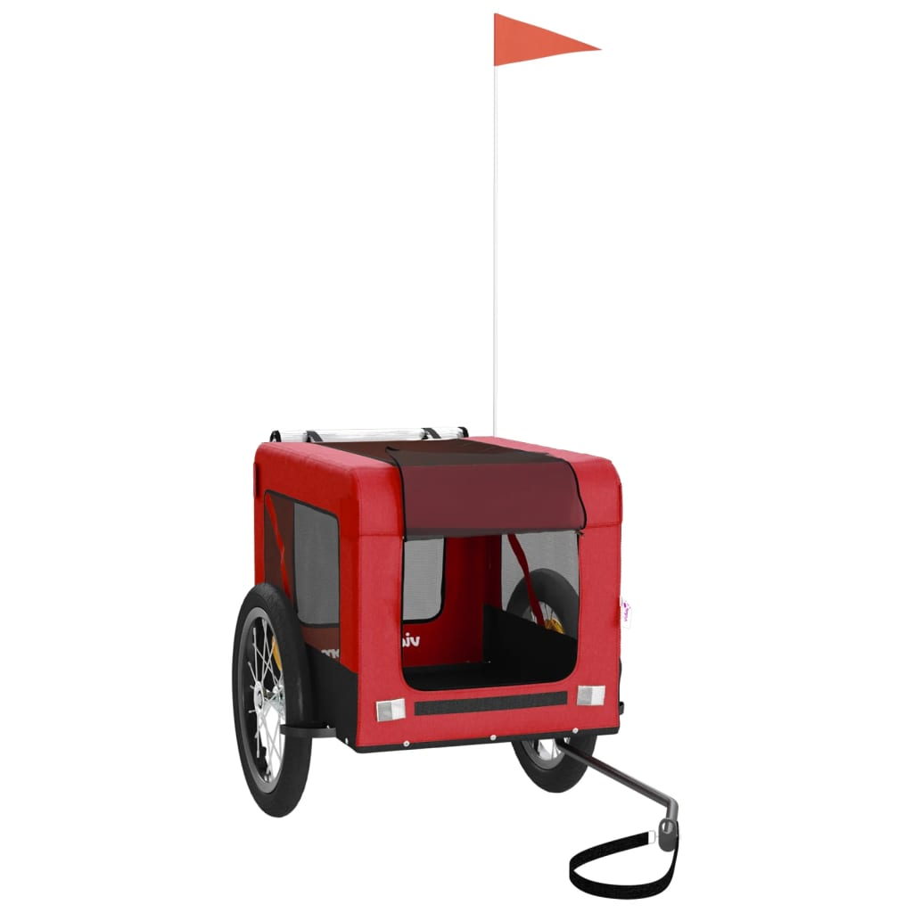 Glamorous Pups : vidaXL Pet Bike Trailer Red and Black Oxford fabric, Iron, PVC Small