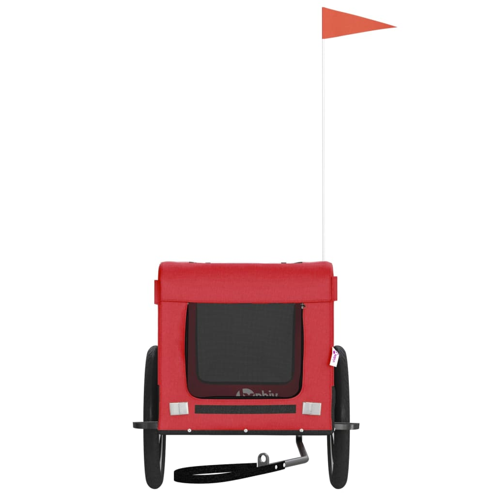 Glamorous Pups : vidaXL Pet Bike Trailer Red and Black Oxford fabric, Iron, PVC Small