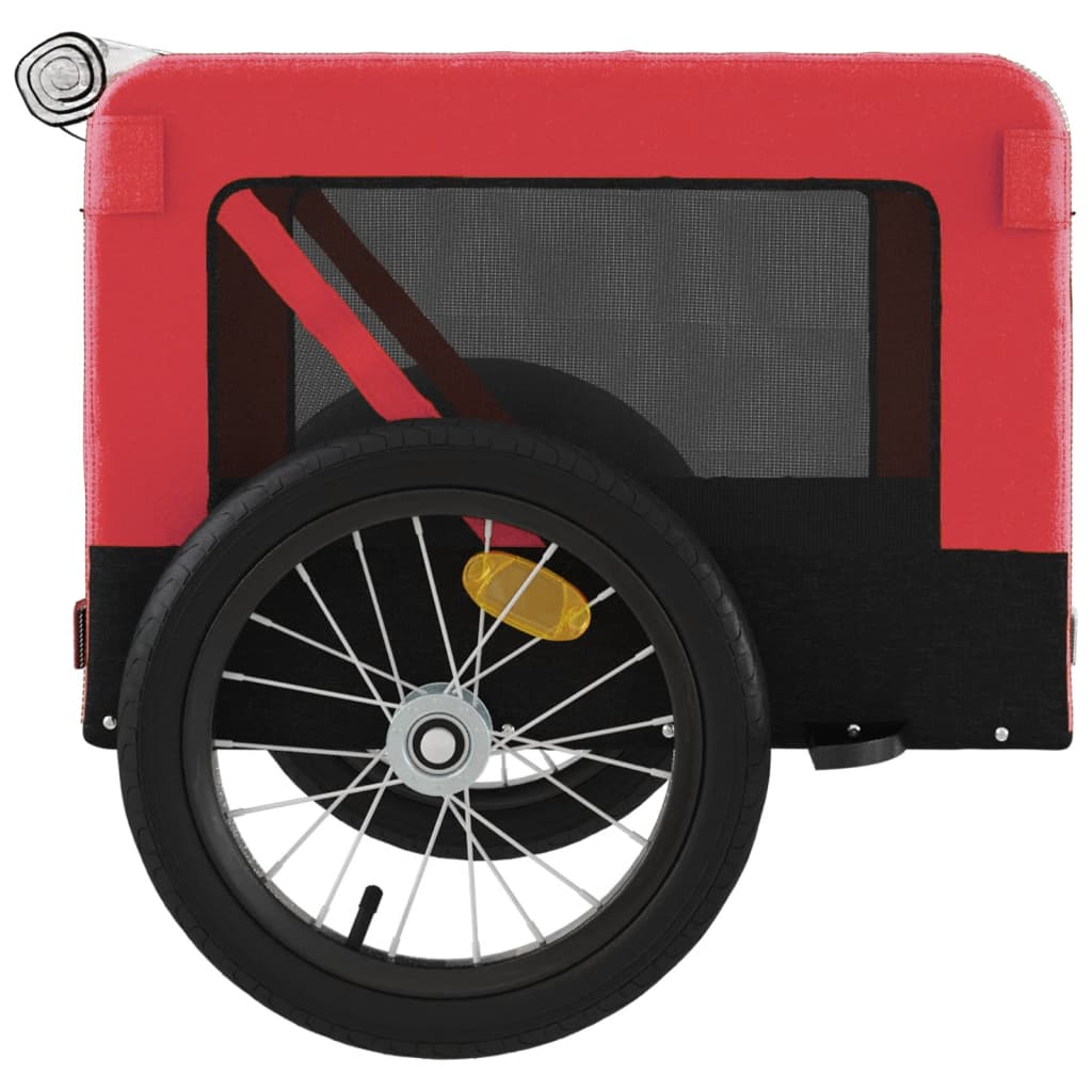 Glamorous Pups : vidaXL Pet Bike Trailer Red and Black Oxford fabric, Iron, PVC Small