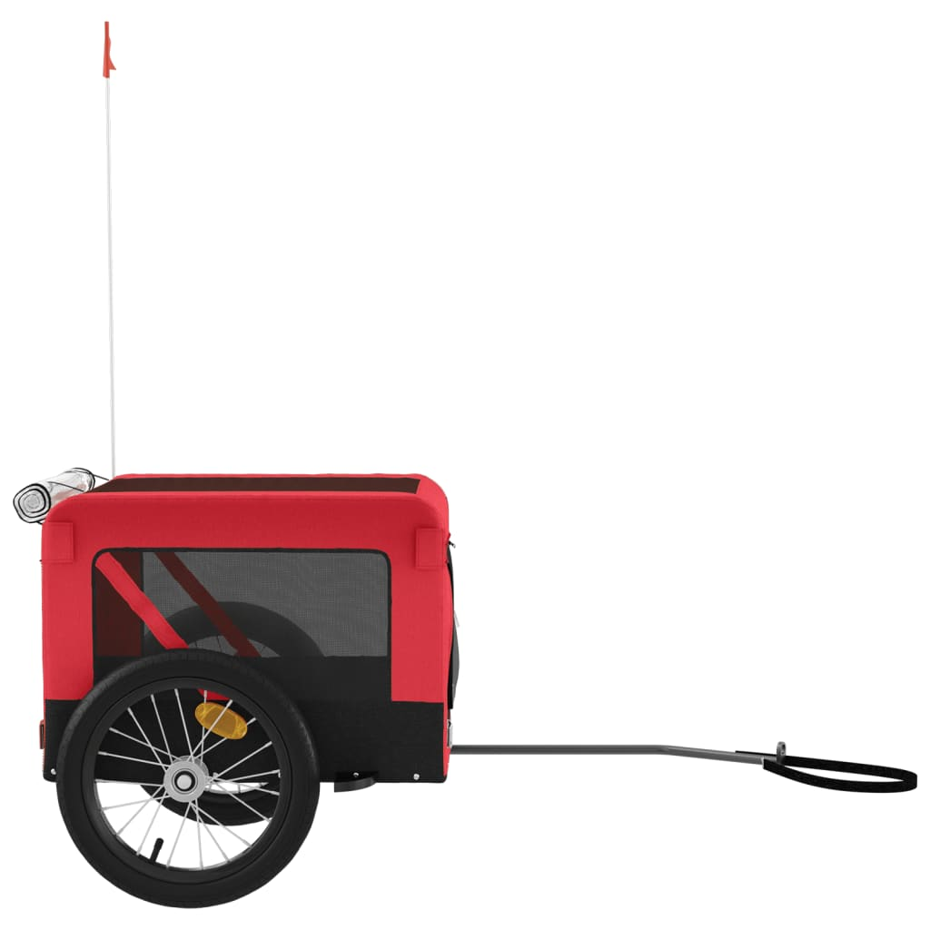 Glamorous Pups : vidaXL Pet Bike Trailer Red and Black Oxford fabric, Iron, PVC Small