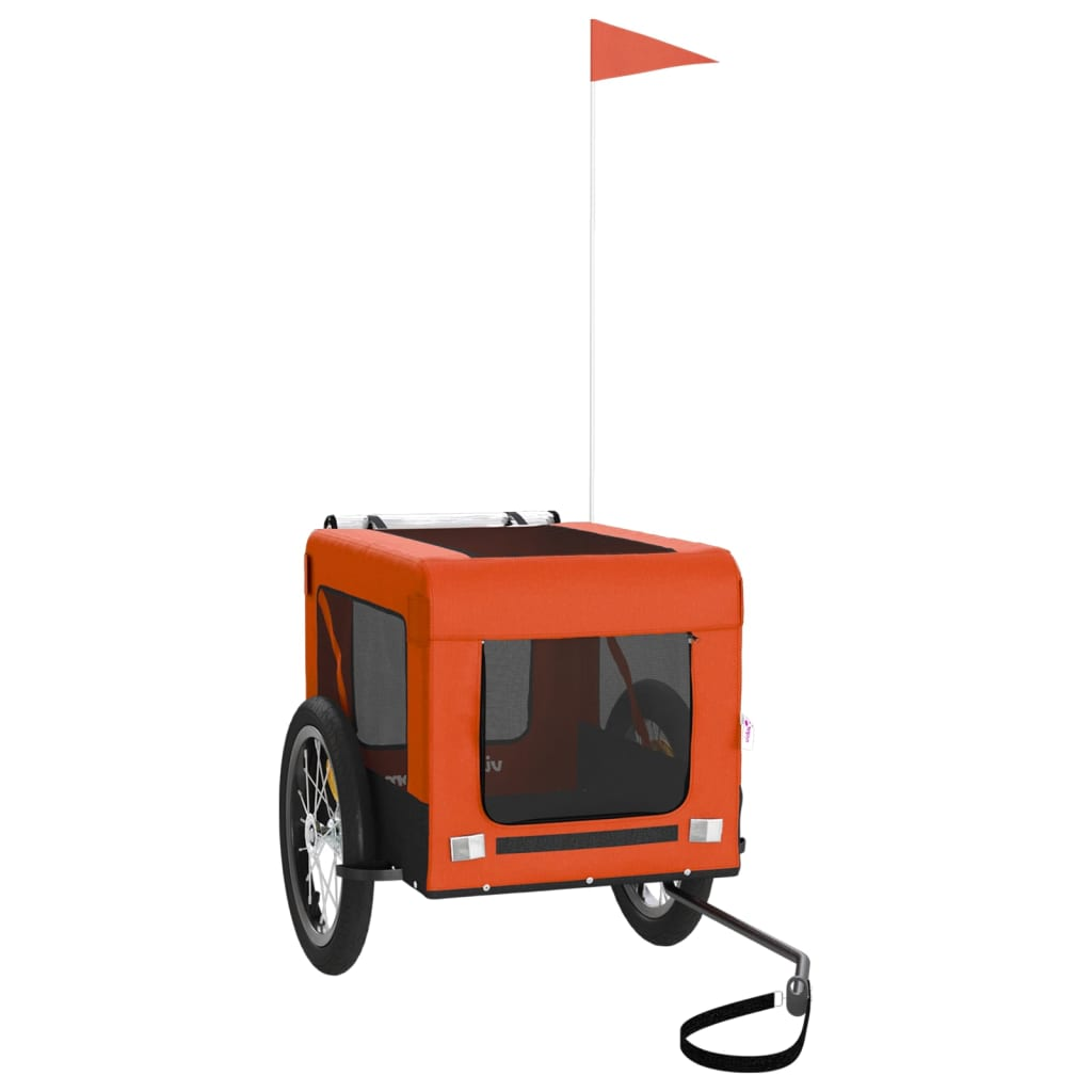 Glamorous Pups : vidaXL Pet Bike Trailer Orange and Black Oxford fabric and iron Durable