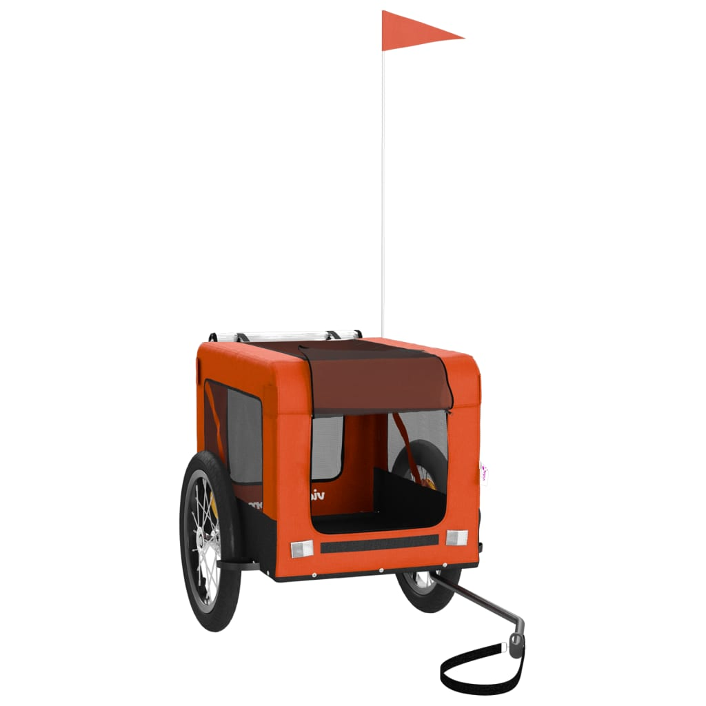 Glamorous Pups : vidaXL Pet Bike Trailer Orange and Black Oxford fabric and iron Durable