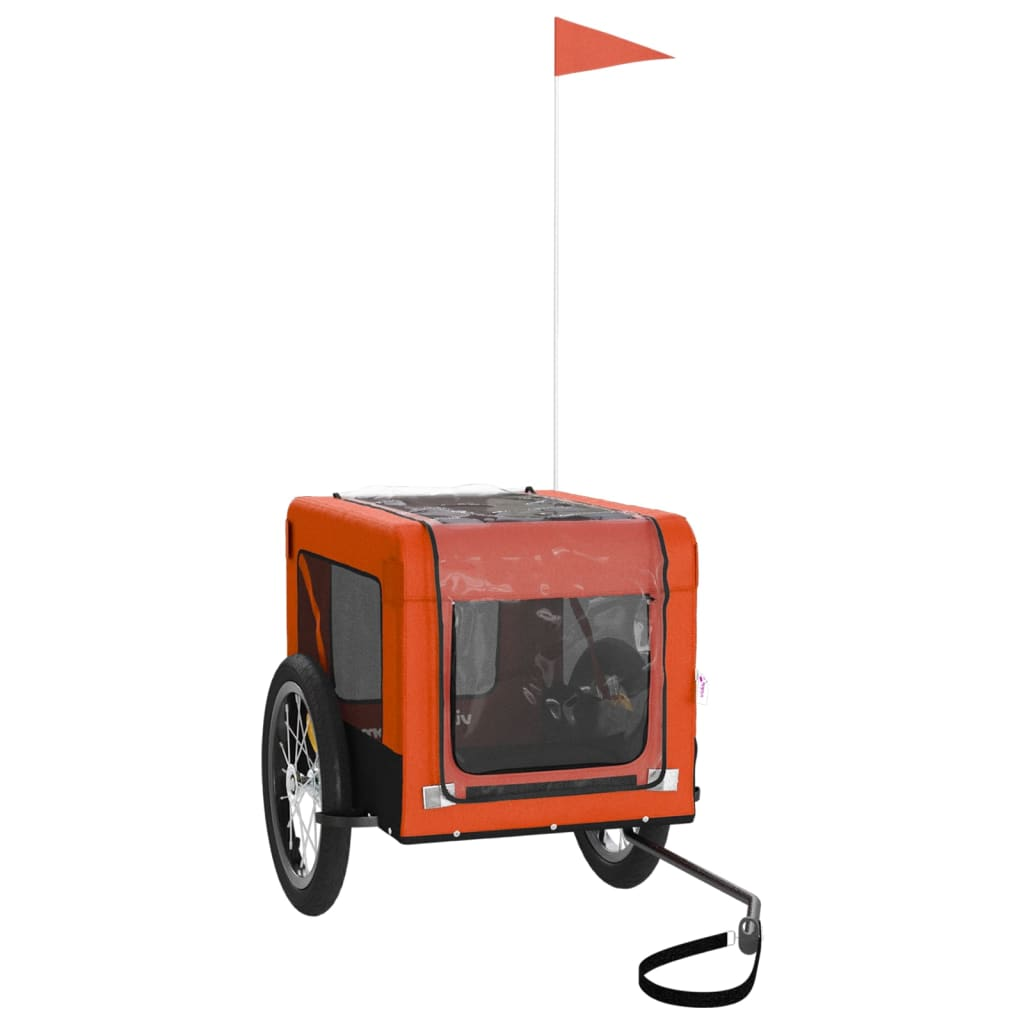 Glamorous Pups : vidaXL Pet Bike Trailer Orange and Black Oxford fabric and iron Durable
