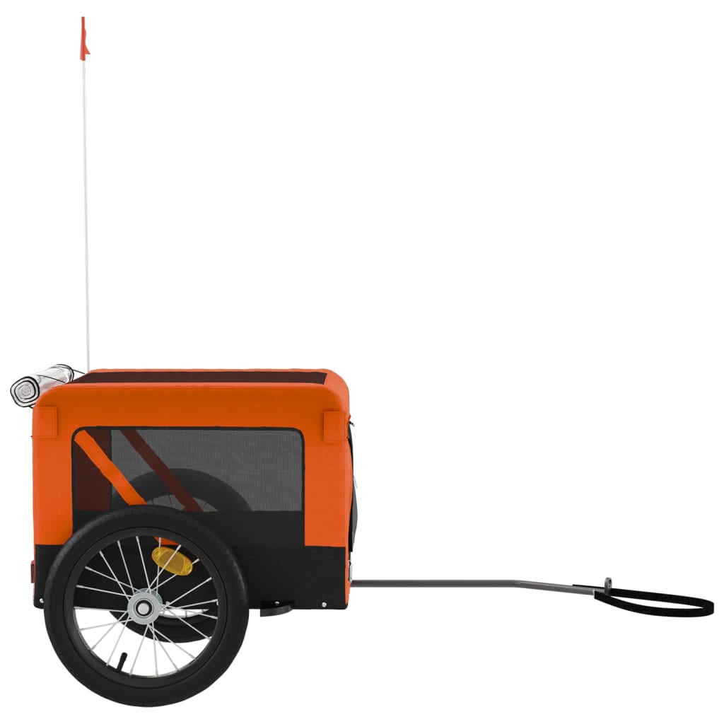 Glamorous Pups : vidaXL Pet Bike Trailer Orange and Black Oxford fabric and iron Durable