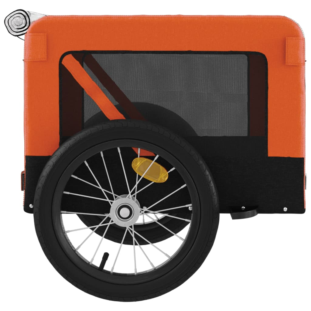 Glamorous Pups : vidaXL Pet Bike Trailer Orange and Black Oxford fabric and iron Durable