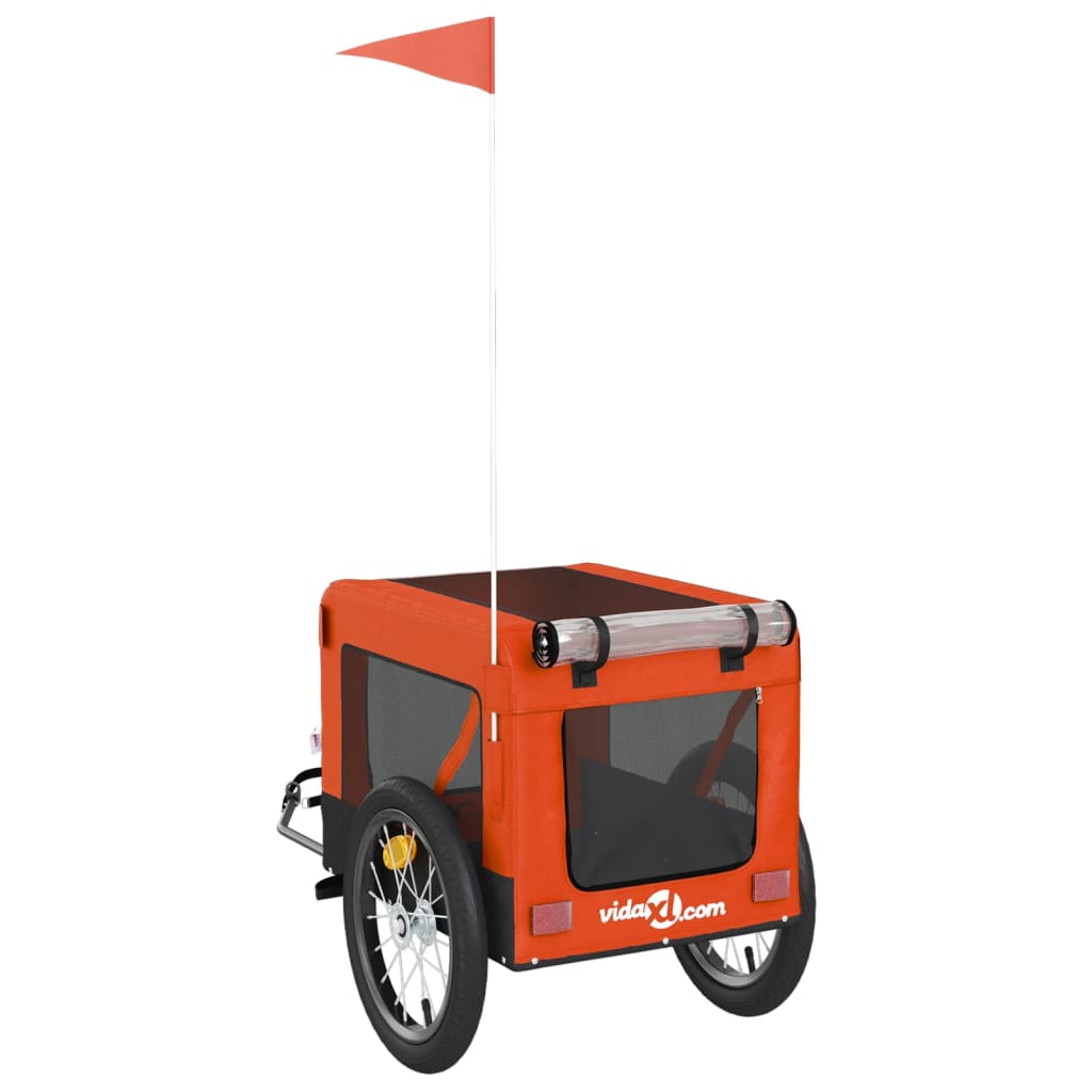 Glamorous Pups : vidaXL Pet Bike Trailer Orange and Black Oxford fabric and iron Durable