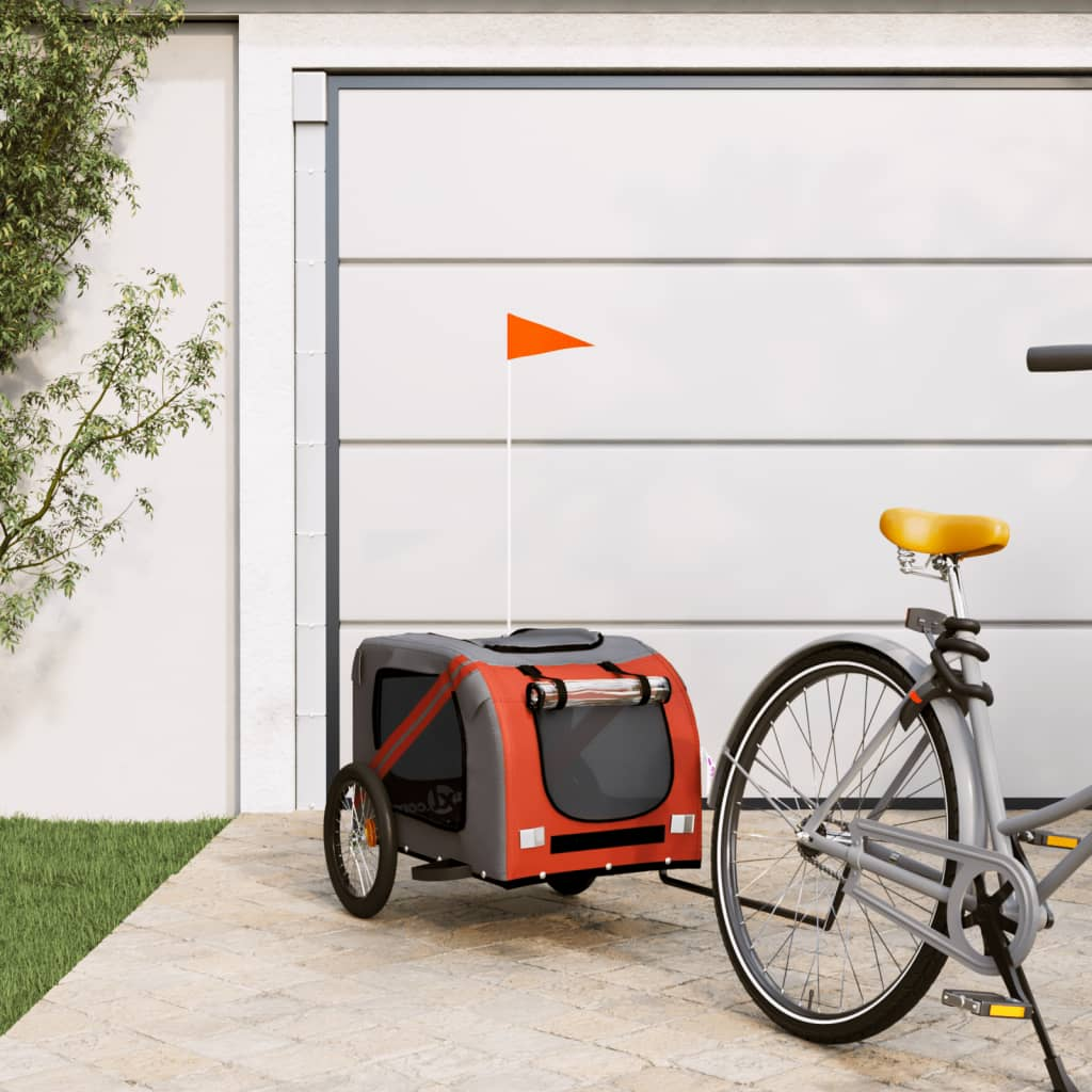 Glamorous Pups : vidaXL Pet Bike Trailer Orange and Black Oxford fabric, Iron, PVC Small