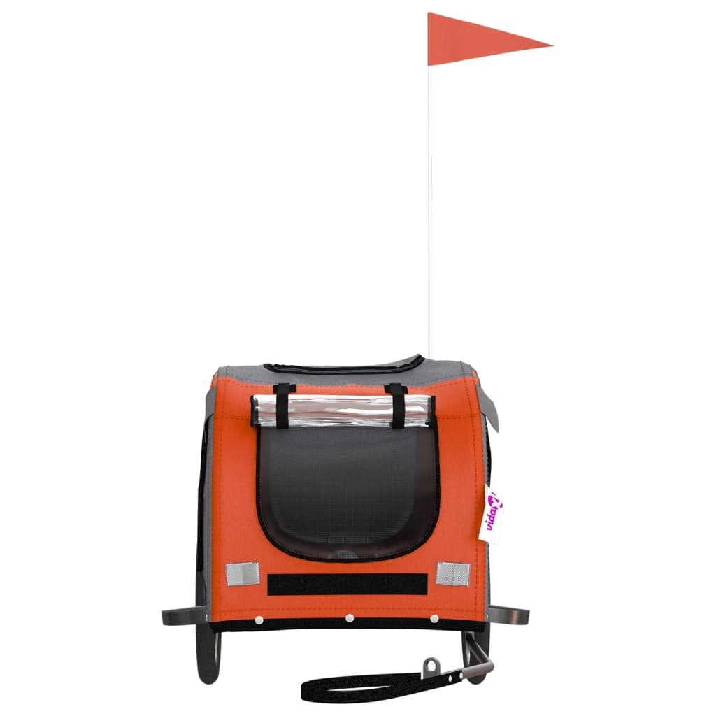 Glamorous Pups : vidaXL Pet Bike Trailer Orange and Black Oxford fabric, Iron, PVC Small