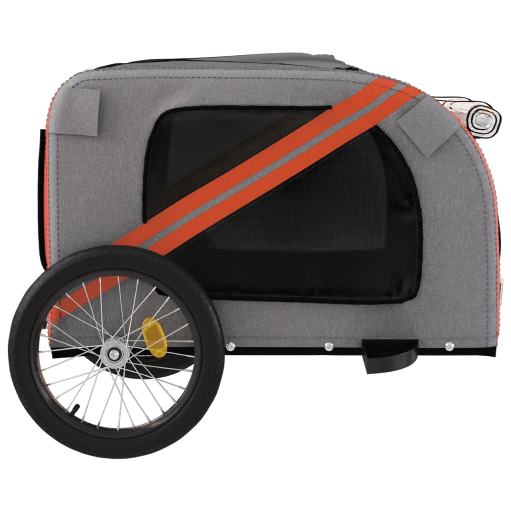 Glamorous Pups : vidaXL Pet Bike Trailer Orange and Black Oxford fabric, Iron, PVC Small