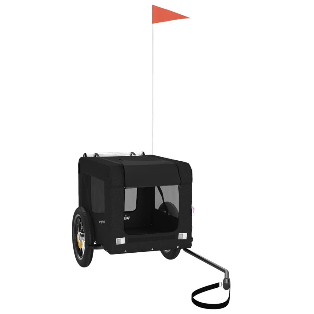 Glamorous Pups : vidaXL Pet Bike Trailer Black Oxford fabric, Iron, PVC