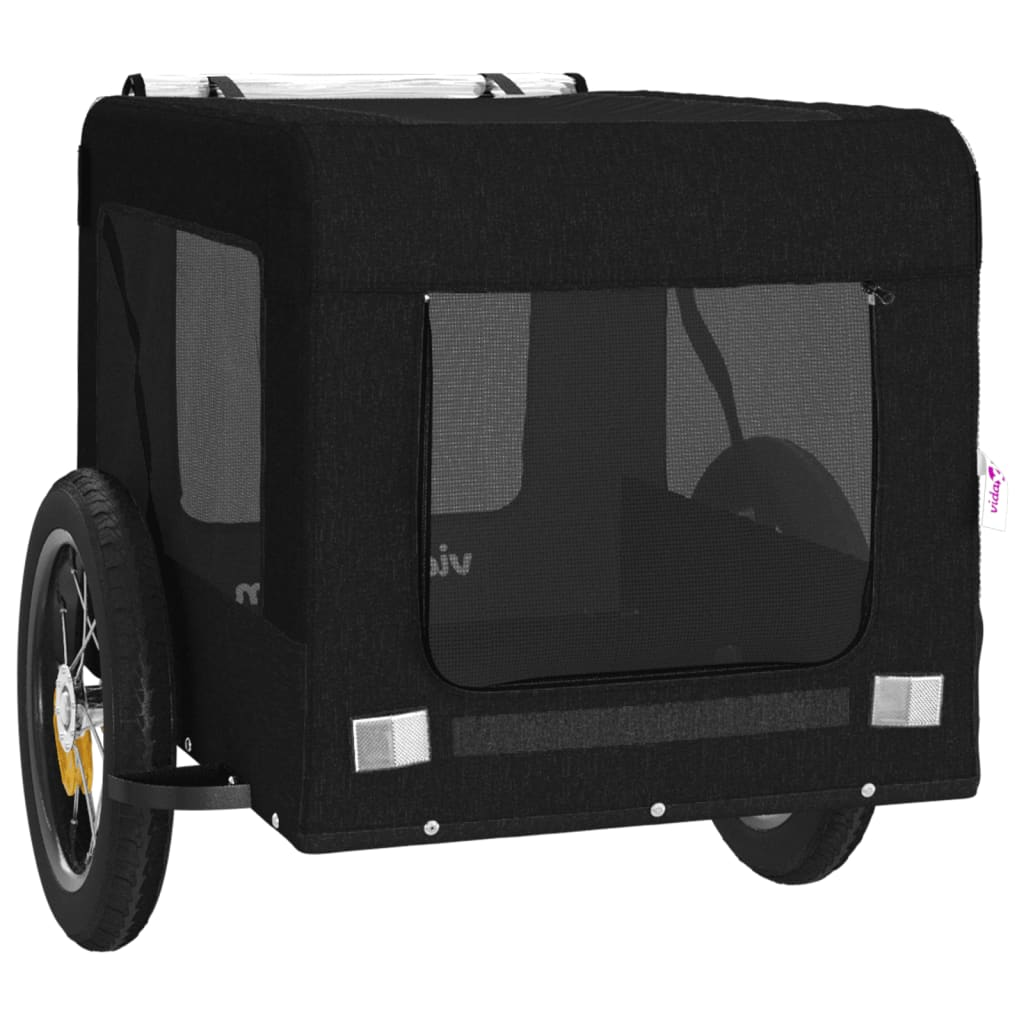 Glamorous Pups : vidaXL Pet Bike Trailer Black Oxford fabric, Iron, PVC