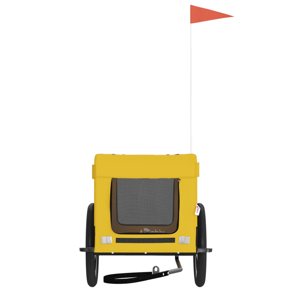 Glamorous Pups : vidaXL Pet Bike Trailer Yellow and Black Oxford fabric Medium