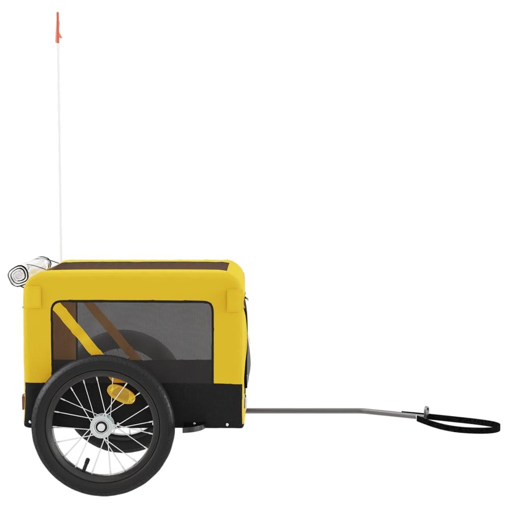 Glamorous Pups : vidaXL Pet Bike Trailer Yellow and Black Oxford fabric Medium