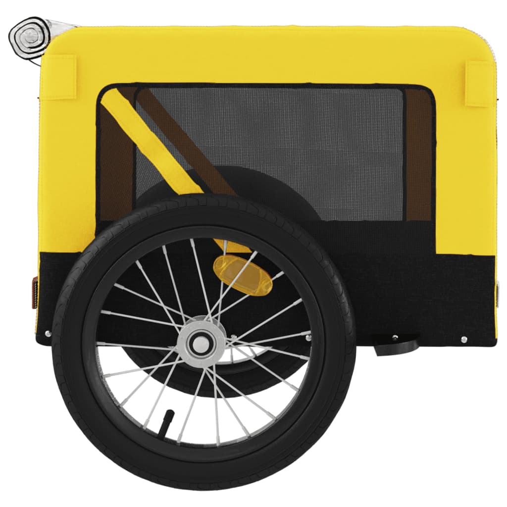 Glamorous Pups : vidaXL Pet Bike Trailer Yellow and Black Oxford fabric Medium