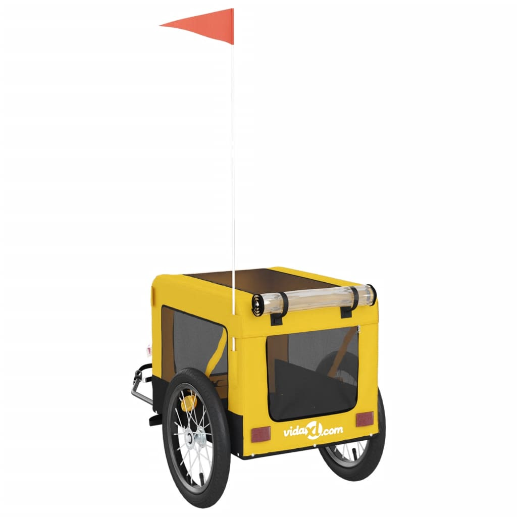 Glamorous Pups : vidaXL Pet Bike Trailer Yellow and Black Oxford fabric Medium