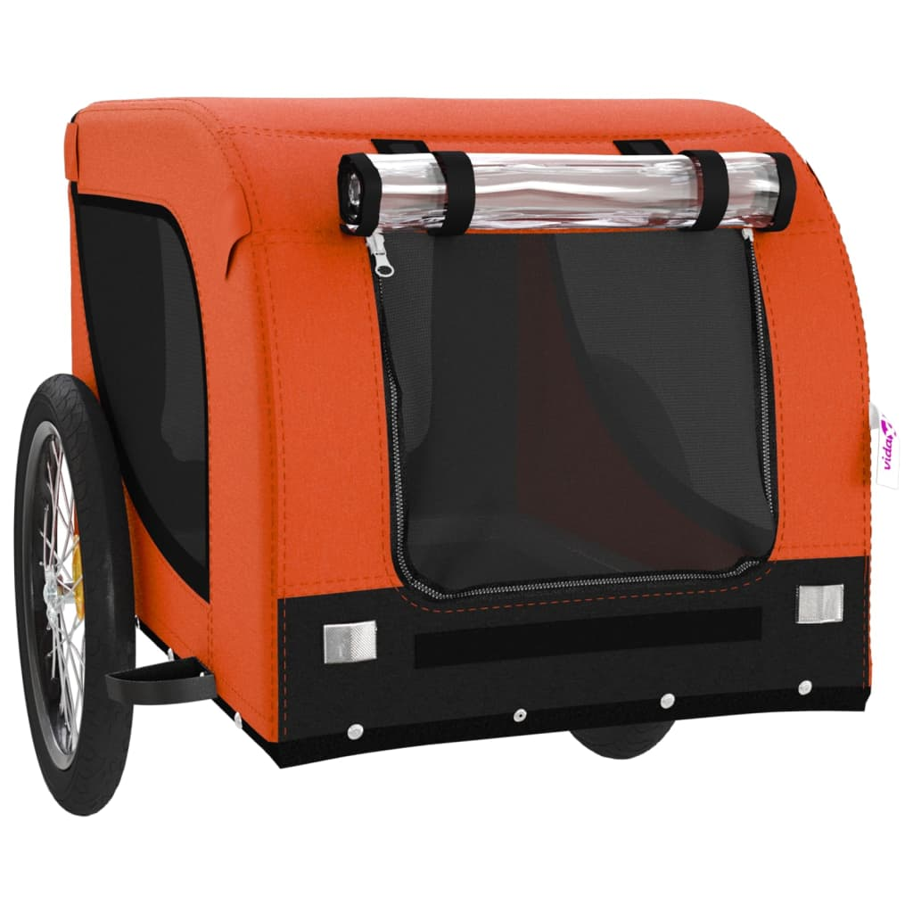 Glamorous Pups : vidaXL Pet Bike Trailer Orange and Black Oxford Fabric, Iron, PVC